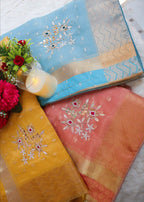 Blue Tissue Zari Saree