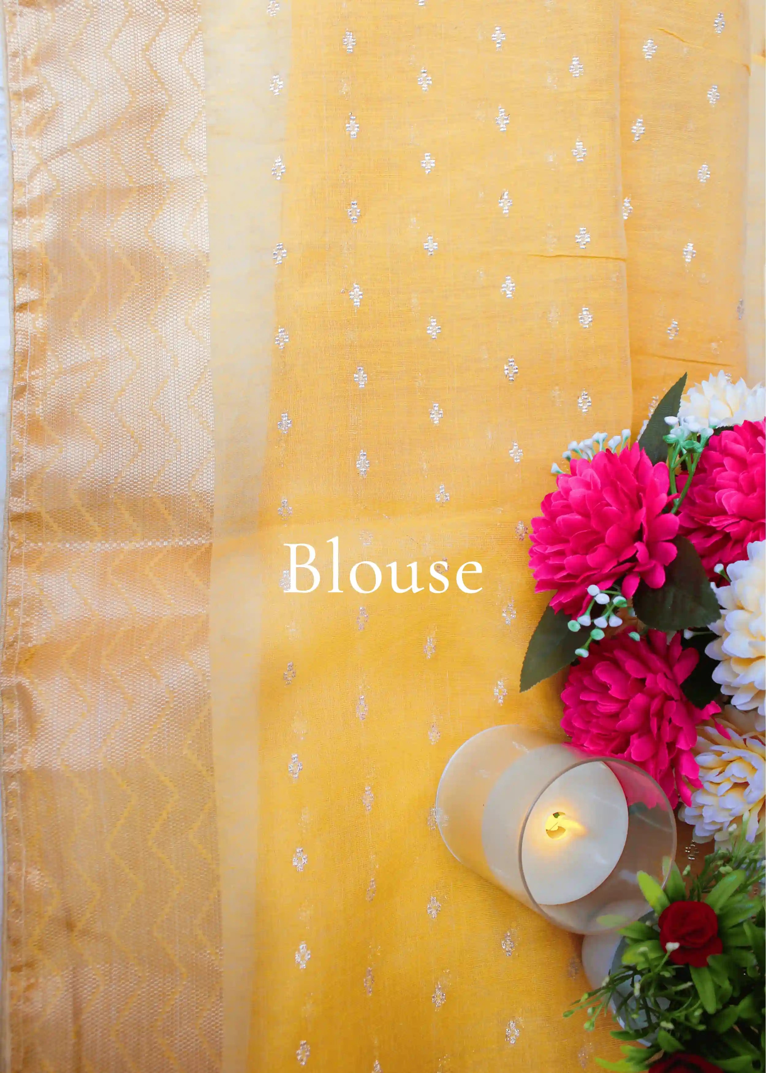 Yellow Tissue Zari Saree