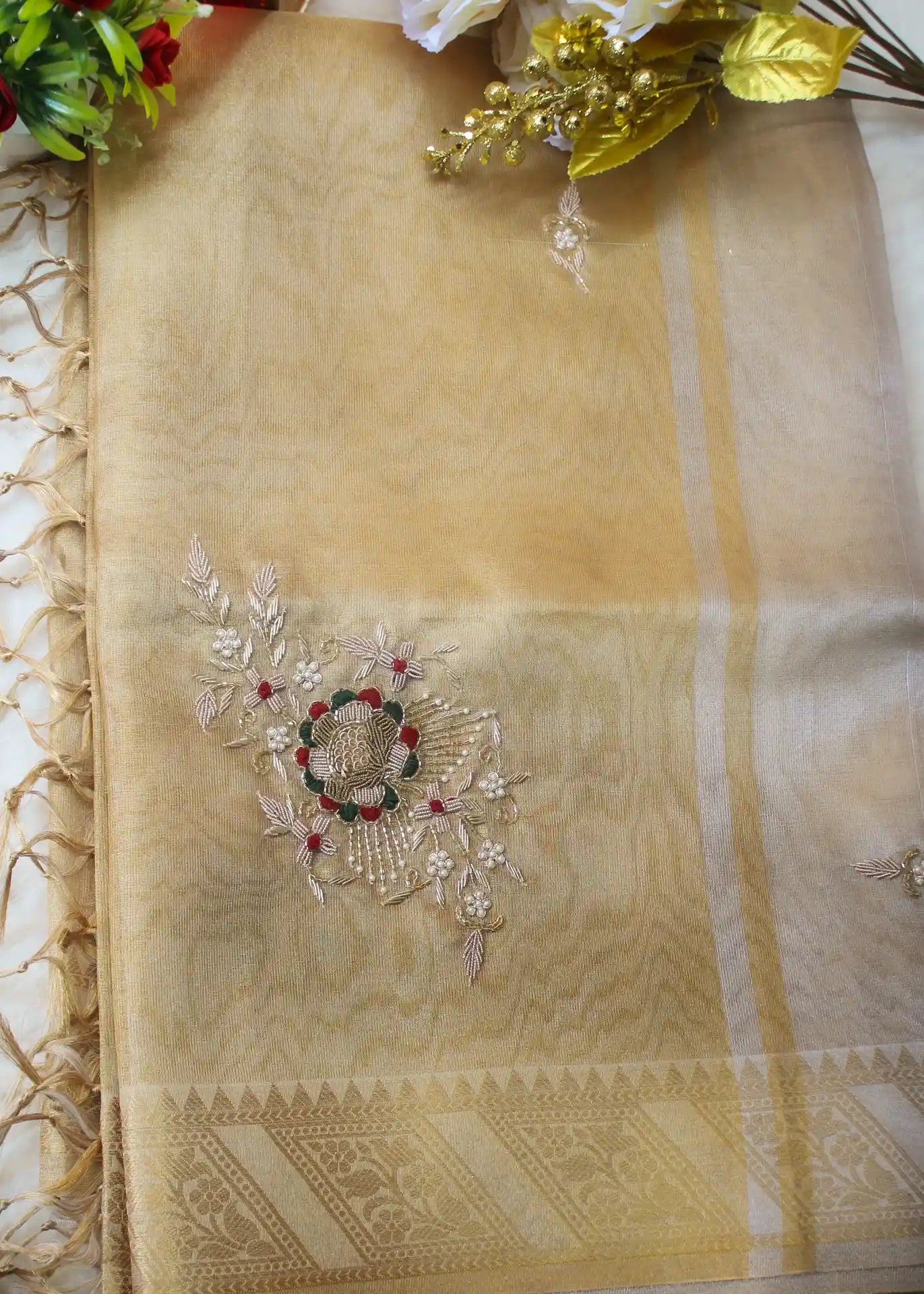 Golden Tissue Zari Saree