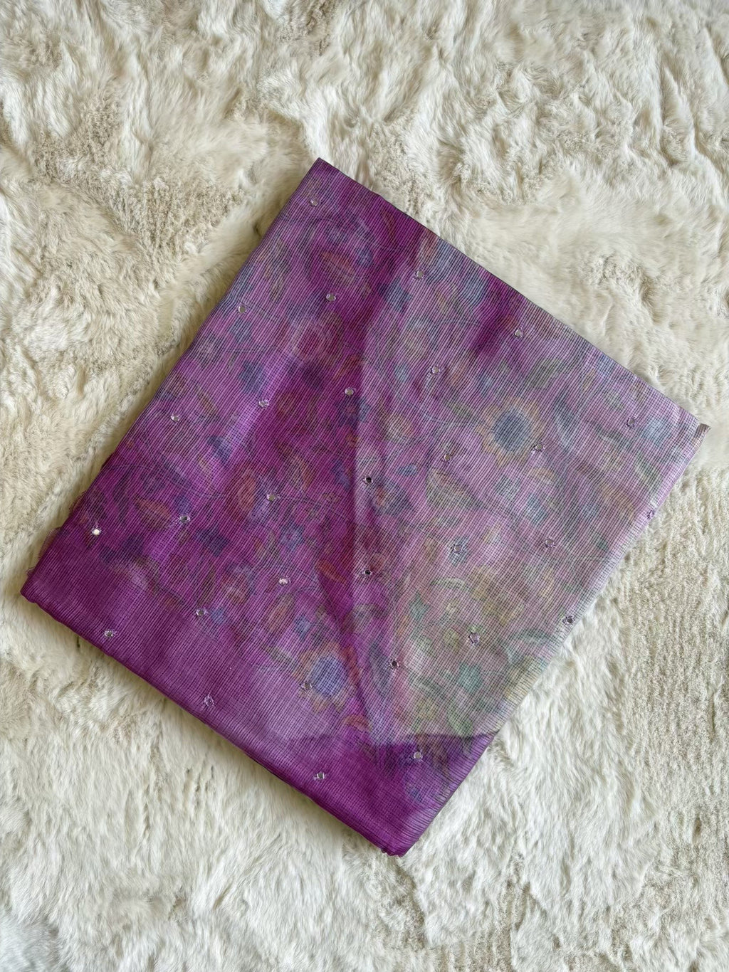 Kota Silk Mirror Work Pink Saree